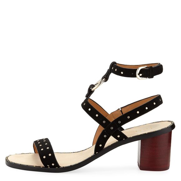 JOIE Suede Studded Block Heel Sandals - Picture 2 of 2